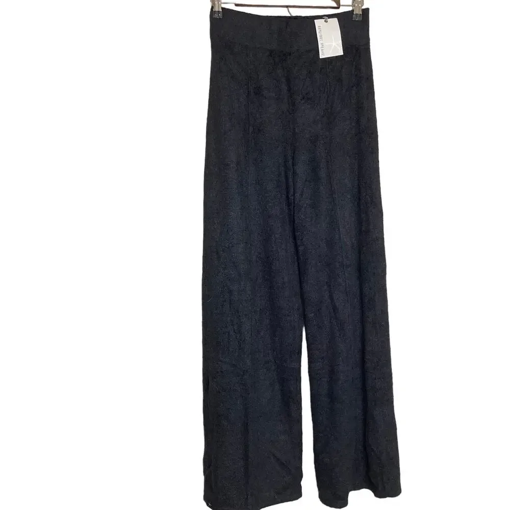 A630188 BAREFOOT DREAMS Regular CozyChic Lite Wide-Leg Seamed Pant Black S - Picture 1 of 6
